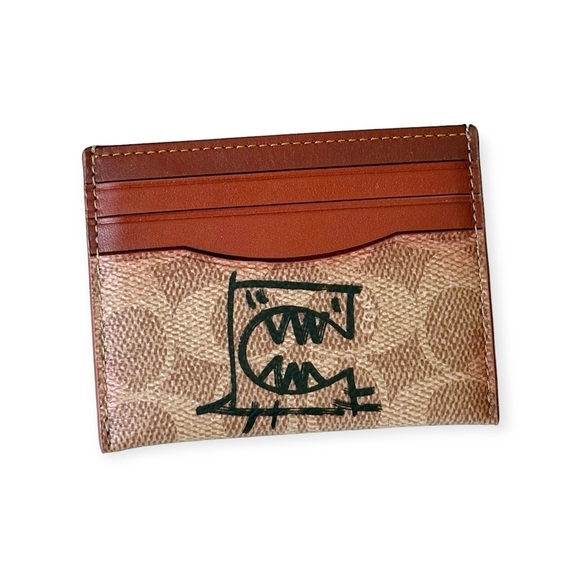 Coach RARE Rexy By Guang Yu Card Case In Signature Canvas NWOT - Picture 3 of 4